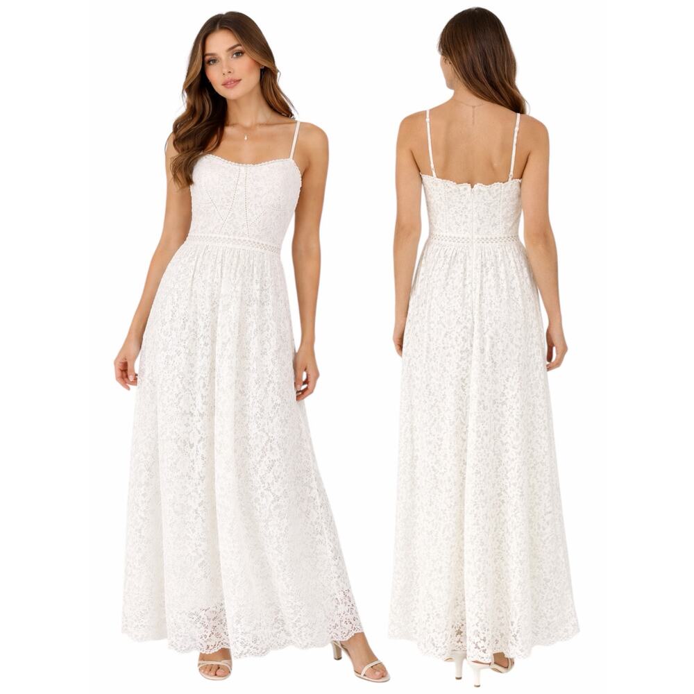 Jonathan Simkhai Strapless Lace Bridal Dress Convertible White Size 6 - Picture 3 of 12